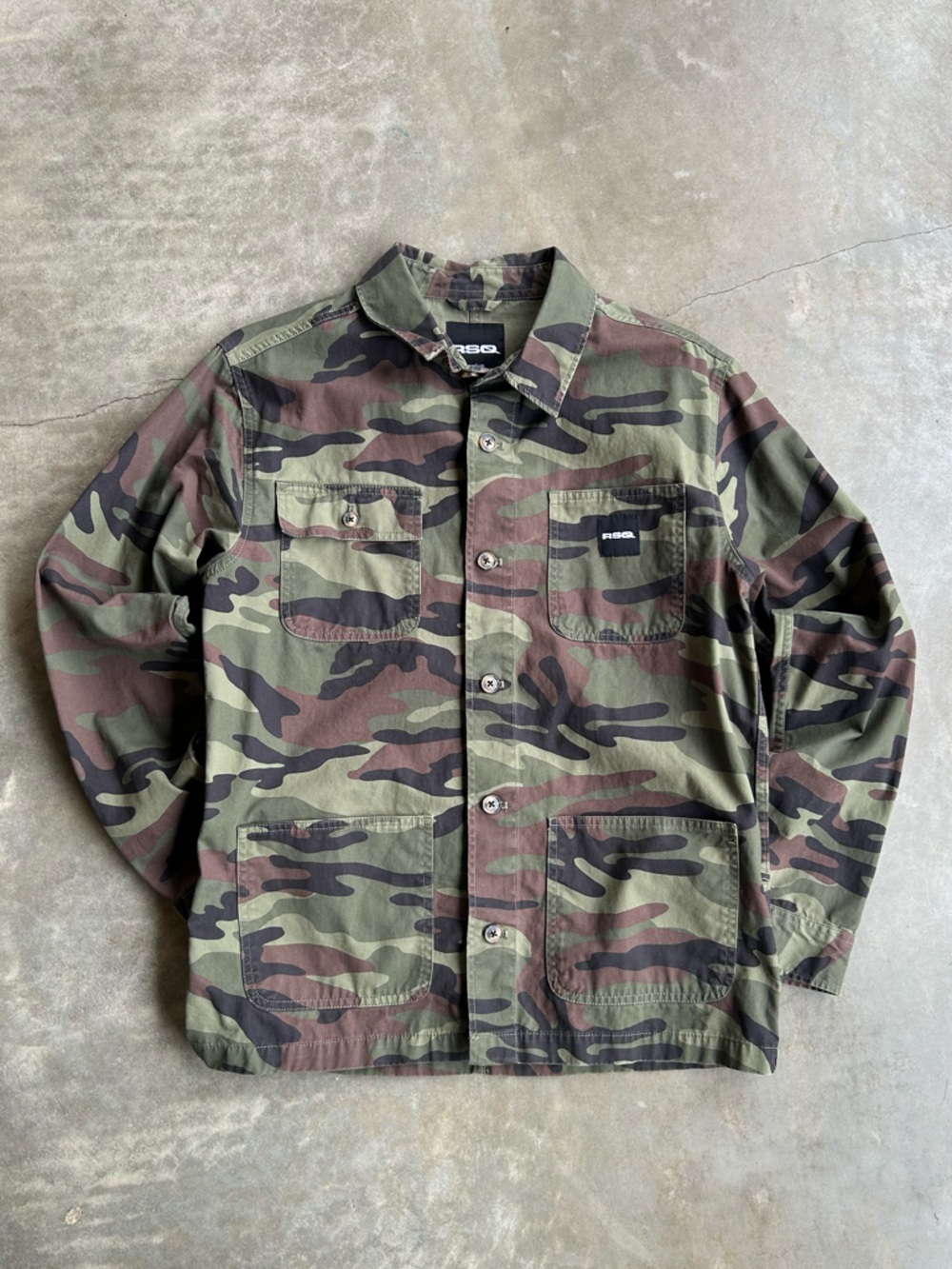 Men's Camouflage Utility Jacket - Green Camo
